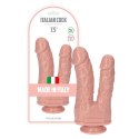 SOLIDNE DILDO PODWÓJNA PENETRACJA WAGINALNO ANALNY DILDO-ITALIAN COCK DOUBLE DILDO 7,5"FLESH