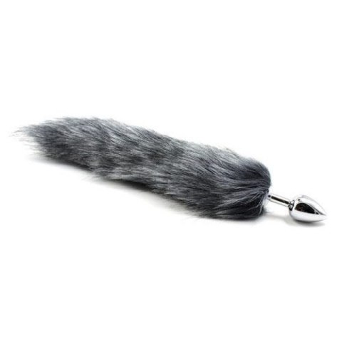 Plug anale con coda Long Fox Tail grigia Plug anale con coda Long Fox Tail grigia