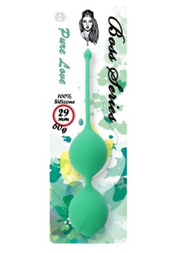 KULKI GEJSZY TRENING MIĘŚNI KEGLA KORALIKI JAJKA SILICONE KEGEL BALLS 29MM 60G GREEN - BOSS SERIES