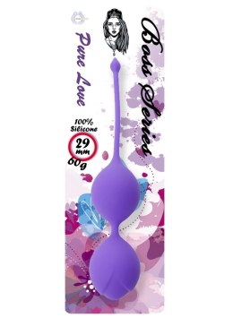 KULKI GEJSZY TRENING MIĘŚNI KEGLA KORALIKI JAJKA SILICONE KEGEL BALLS 29MM 60G PURPLE - BOSS SERIES
