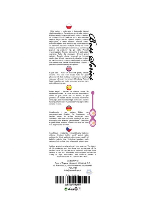 KULKI GEJSZY TRENING MIĘŚNI KEGLA KORALIKI JAJKA SILICONE KEGEL BALLS 32MM 125G PURPLE - BOSS SERIES KULKI GEJSZY TRENING MIĘŚNI KEGLA KORALIKI JAJKA SILICONE KEGEL BALLS 32MM 125G PURPLE - BOSS SERIES