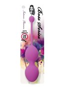 KULKI GEJSZY TRENING MIĘŚNI KEGLA KORALIKI JAJKA SILICONE KEGEL BALLS 32MM 165G PURPLE - BOSS SERIES