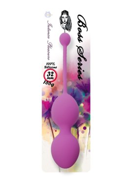 KULKI GEJSZY TRENING MIĘŚNI KEGLA KORALIKI JAJKA SILICONE KEGEL BALLS 32MM 165G PURPLE - BOSS SERIES