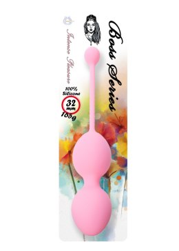 KULKI GEJSZY TRENING MIĘŚNI KEGLA KORALIKI JAJKA SILICONE KEGEL BALLS 36MM 165G PINK - BOSS SERIES