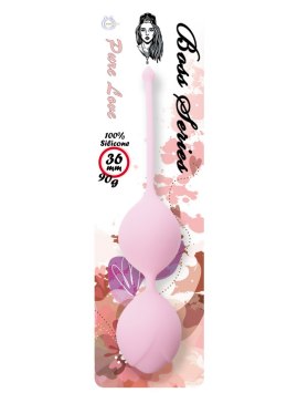 KULKI GEJSZY TRENING MIĘŚNI KEGLA KORALIKI JAJKA SILICONE KEGEL BALLS 36MM 90G LIGHT PINK - BOSS SERIES