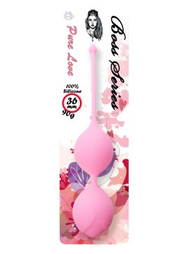 KULKI GEJSZY TRENING MIĘŚNI KEGLA KORALIKI JAJKA SILICONE KEGEL BALLS 36MM 90G PINK - BOSS SERIES