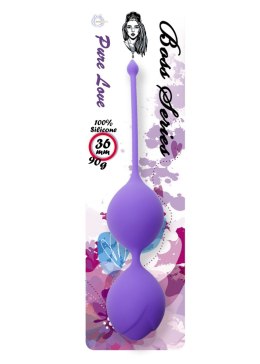 KULKI GEJSZY TRENING MIĘŚNI KEGLA KORALIKI JAJKA SILICONE KEGEL BALLS 36MM 90G PURPLE - BOSS SERIES