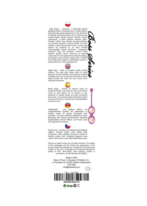 KULKI GEJSZY TRENING MIĘŚNI KEGLA KORALIKI JAJKA SILICONE KEGEL BALLS 36MM 90G PURPLE - BOSS SERIES KULKI GEJSZY TRENING MIĘŚNI KEGLA KORALIKI JAJKA SILICONE KEGEL BALLS 36MM 90G PURPLE - BOSS SERIES