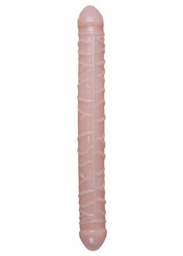 SOLIDNE DILDO PODWÓJNA PENETRACJA WAGINALNO ANALNY DILDO-FLEXIBLE DOUBLE DONG - SKIN