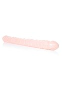 SOLIDNE DILDO PODWÓJNA PENETRACJA WAGINALNO ANALNY DILDO-FLEXIBLE DOUBLE DONG - SKIN