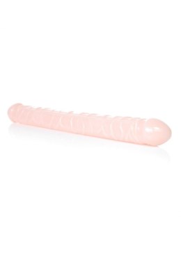 SOLIDNE DILDO PODWÓJNA PENETRACJA WAGINALNO ANALNY DILDO-FLEXIBLE DOUBLE DONG - SKIN