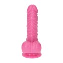 SOLIDNE REALISTYCZNE DILDO Z PRZYSSAWKĄ CYBERSKÓRA DILDO- LEO PINK