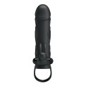 PRZEDŁUŻKA NA PENISA DUŻA GRUBA NAKŁADKA POSZERZA PRETTY LOVE - PENIS SLEEVE WITH BALL STRAP VIBRATION