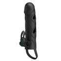 PRZEDŁUŻKA NA PENISA DUŻA GRUBA NAKŁADKA POSZERZA PRETTY LOVE - PENIS SLEEVE WITH BALL STRAP VIBRATION
