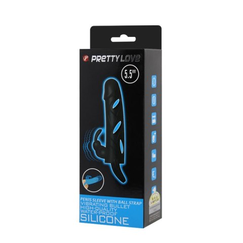 PRZEDŁUŻKA NA PENISA DUŻA GRUBA NAKŁADKA POSZERZA PRETTY LOVE - PENIS SLEEVE WITH BALL STRAP VIBRATION PRZEDŁUŻKA NA PENISA DUŻA GRUBA NAKŁADKA POSZERZA PRETTY LOVE - PENIS SLEEVE WITH BALL STRAP VIBRATION