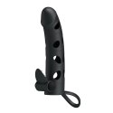 PRZEDŁUŻKA NA PENISA DUŻA GRUBA NAKŁADKA POSZERZA PRETTY LOVE - VIBRATING PENIS SLEEVE WITH BALL STRAP