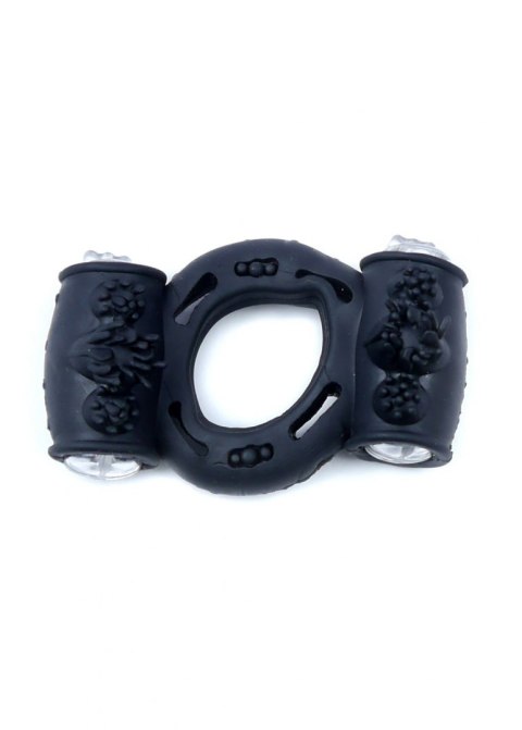 PIERŚCIEŃ EREKCYJNY SEX RING WIBRACJE STYMULATOR Pierścień-Vibrating CockRing Double Black