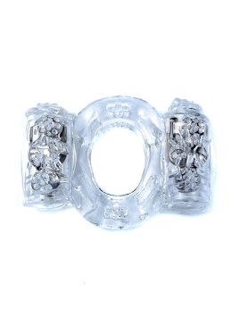 PIERŚCIEŃ EREKCYJNY SEX RING WIBRACJE STYMULATOR Pierścień-Vibrating CockRing Double Clear