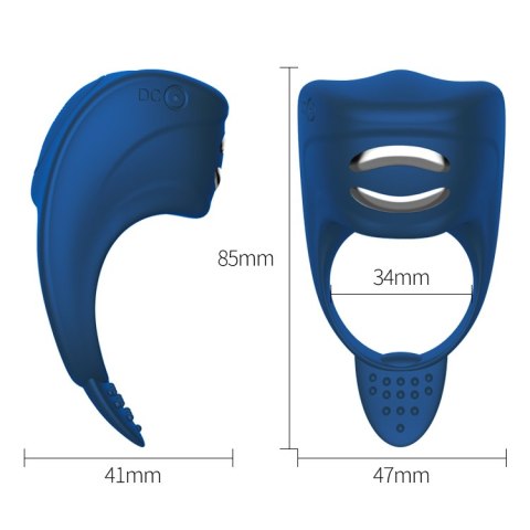 Wibrator-Silicone Ring Blue USB 7 Function + Electro stim / remote control Wibrator-Silicone Ring Blue USB 7 Function + Electro stim / remote control