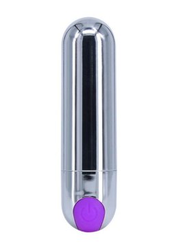 WIBRATOR-STRONG BULLET VIBRATOR SILVER/PURPLE USB 10 FUNCTION