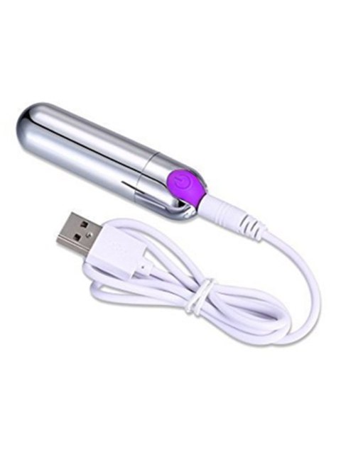 WIBRATOR-STRONG BULLET VIBRATOR SILVER/PURPLE USB 10 FUNCTION WIBRATOR-STRONG BULLET VIBRATOR SILVER/PURPLE USB 10 FUNCTION