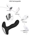 WIBRATOR-SILICONE MASSAGER USB 7 FUNCTION + PULSATOR / HEATING BLACK