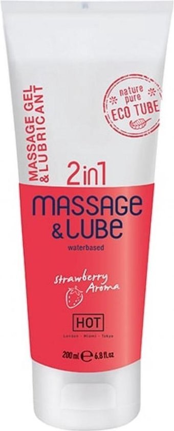 ŻEL - HOT MASSAGE & GLIDE GEL 2 IN 1 - 200 ML, STRAWBERRY ŻEL - HOT MASSAGE & GLIDE GEL 2 IN 1 - 200 ML, STRAWBERRY