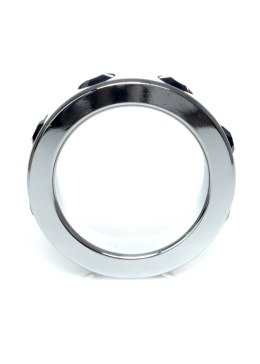 PIERŚCIEŃ-METAL COCK RING WITH BLACK DIAMONDS MEDIUM