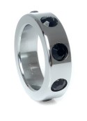 PIERŚCIEŃ-METAL COCK RING WITH BLACK DIAMONDS MEDIUM
