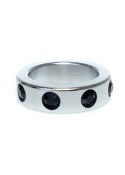 PIERŚCIEŃ-METAL COCK RING WITH BLACK DIAMONDS MEDIUM