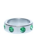 PIERŚCIEŃ-METAL COCK RING WITH GREEN DIAMONDS LARGE
