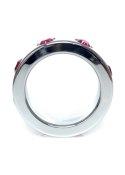 PIERŚCIEŃ-METAL COCK RING WITH PINK DIAMONDS MEDIUM