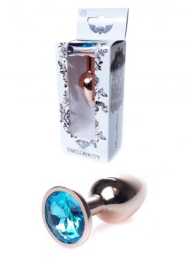 PLUG-JEWELLERY RED GOLD PLUG- LIGHT BLUE