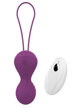 KULKI-VIBRATING SILICONE KEGEL BALLS USB 10 FUNCTION / REMOTE CONTROL -PURPLE