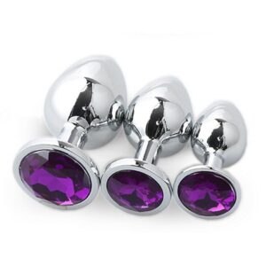 Power Escorts - BR138 - Diamond King Starter 3-Pack - S, M, L - Silver/Purple Stone Power Escorts - BR138 - Diamond King Starter 3-Pack - S, M, L - Silver/Purple Stone
