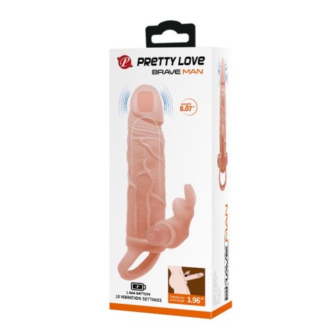 PRZEDŁUŻKA NA PENISA DUŻA GRUBA NAKŁADKA POSZERZA PRETTY LOVE - BRAVE MAN 10 VIBRATON PRZEDŁUŻKA NA PENISA DUŻA GRUBA NAKŁADKA POSZERZA PRETTY LOVE - BRAVE MAN 10 VIBRATON