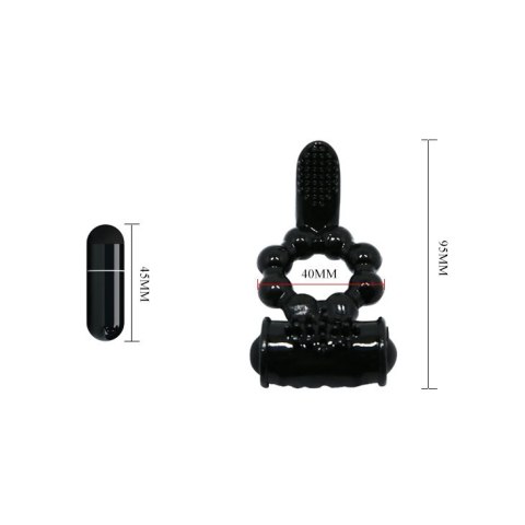 PIERŚCIEŃ EREKCYJNY SEX RING WIBRACJE STYMULATOR PRETTY LOVE - Sweet Ring Black PIERŚCIEŃ EREKCYJNY SEX RING WIBRACJE STYMULATOR PRETTY LOVE - Sweet Ring Black