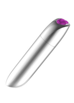 STYMULATOR-RECHARGEABLE POWERFUL BULLET VIBRATOR USB 20 FUNCTIONS - SILVER