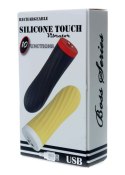 STYMULATOR-RECHARGEABLE SILICONE TOUCH VIBRATOR USB 10 FUNCTIONS - YELLOW