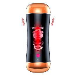 MASTURBATOR-VIBRATING MASTURBATION CUP USB 10 FUNCTION + INTERACTIVE FUNCTION / DOUBLE ENDS