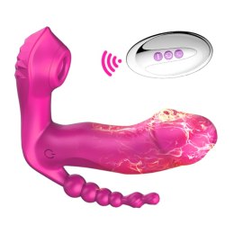 STYMULATOR-SILICONE PANTY VIBRATOR USB, 7 VIBRATIONS, HEATING, 7 FREQUENCY OF SUCKING