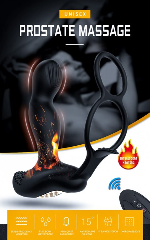 WIBRATOR-SILICONE MASSAGER 7 FUNCTION AND HEATING FUNCTION, BLACK WIBRATOR-SILICONE MASSAGER 7 FUNCTION AND HEATING FUNCTION, BLACK