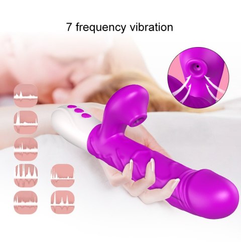 Wibrator-Silicone, Vibration 7, 7 Suction, 3 Thrusting, Heating, Purple Wibrator-Silicone, Vibration 7, 7 Suction, 3 Thrusting, Heating, Purple