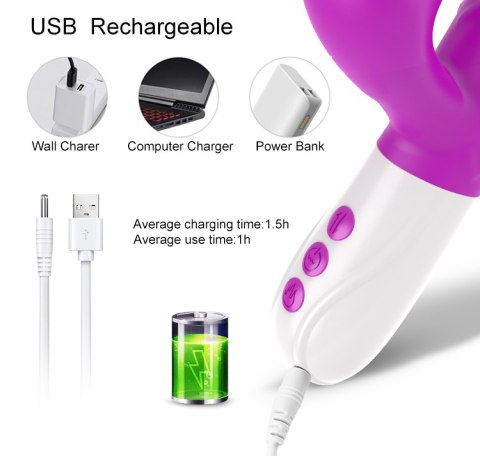 Wibrator-Silicone, Vibration 7, 7 Suction, 3 Thrusting, Heating, Purple Wibrator-Silicone, Vibration 7, 7 Suction, 3 Thrusting, Heating, Purple