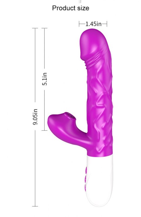 Wibrator-Silicone, Vibration 7, 7 Suction, 3 Thrusting, Heating, Purple Wibrator-Silicone, Vibration 7, 7 Suction, 3 Thrusting, Heating, Purple