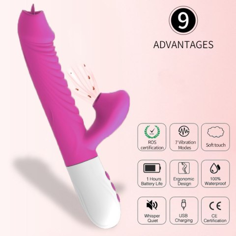 WIBRATOR-SILICONE VIBRATOR USB 7 FUNCTION, PURPLE WIBRATOR-SILICONE VIBRATOR USB 7 FUNCTION, PURPLE