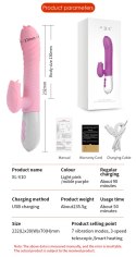 WIBRATOR-SILICONE VIBRATOR USB 7 FUNCTION AND THRUSTING FUNCTION / HEATING, PINK
