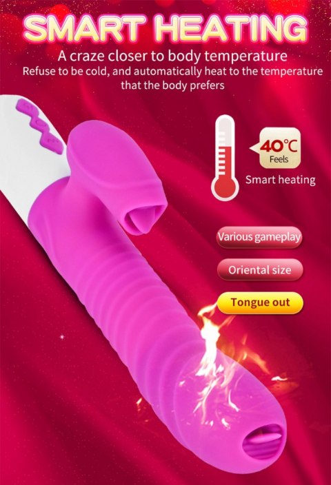 WIBRATOR-SILICONE VIBRATOR USB 7 FUNCTION AND THRUSTING FUNCTION / HEATING, PINK WIBRATOR-SILICONE VIBRATOR USB 7 FUNCTION AND THRUSTING FUNCTION / HEATING, PINK