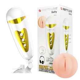 MASTURBATOR SZTUCZNA DUPA I CIPKA POCHWA WIBRACJE PRETTY LOVE -SALLY, 12 VIBRATION FUNCTIONS SEX TALK SUCTION BASE