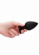 DIAMOND HEART BUTT PLUG - EXTRA LARGE - BLACK